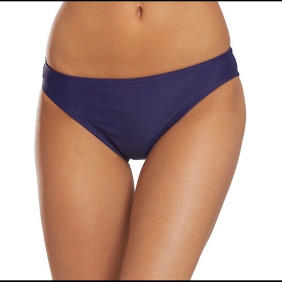 (L) ADIDAS Navy Blue White Hipster Bikini Bottom - Picture 7 of 8
